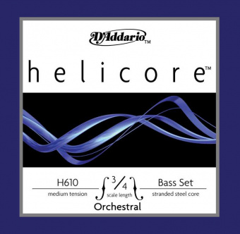 H610-3/4M Helicore Orchestral Комплект струн для контрабаса размером 3/4, среднее натяж, D'Addario от магазина Соло в Иркутске
