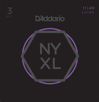 NYXL1149-3P NYXL 3 Комплекта струн для электрогитары, Medium, 11-49, D'Addario от магазина Соло в Иркутске