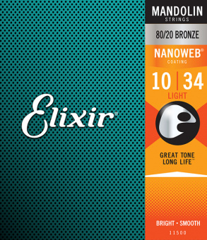 11500 NANOWEB Комплект струн для мандолины, Light, 10-34, Elixir от магазина Соло в Иркутске