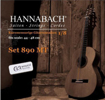 890MTGW18 KINDER GUITAR SIZE Струны для классической гитары 1/8 нейлон/посеребренные Hannabach от магазина Соло в Иркутске