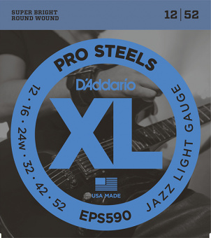 EPS590 XL PRO STEEL Струны для электрогитары Jazz Light 12-52 D`Addario от магазина Соло в Иркутске