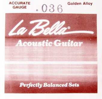 GW036 Golden Alloy Отдельная струна для акустической гитары, 036, бронза, La Bella от магазина Соло в Иркутске