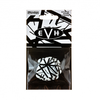 EVHP03 EVH White With Black Stripes Медиаторы 6шт, толщина 0.60мм, Dunlop от магазина Соло в Иркутске