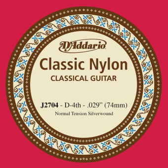 J2704 Classical Отдельная 4-ая струна для классической гитары, нейлон, норм. натяжение, D'Addario от магазина Соло в Иркутске