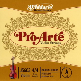 J5602-4/4M Pro-Arte Отдельная струна А/Ля для скрипки размером 4/4, среднее натяжение, D'Addario от магазина Соло в Иркутске