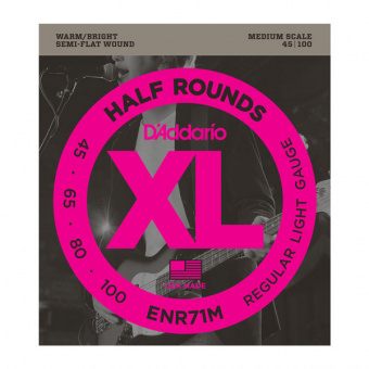 ENR71M Half Rounds Комплект струн для бас-гитары, Regular Light, 45-100, Medium Scale, D'Addario от магазина Соло в Иркутске