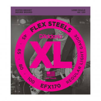 EFX170 FlexSteels Комплект струн для бас-гитары, Light, 45-100, сталь, Long Scale, D'Addario от магазина Соло в Иркутске