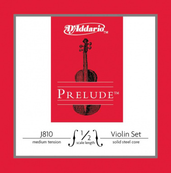 J810-1/2M-B10 Prelude Струны для скрипки размером 1/2, среднее натяжение, 10 комплектов, D'Addario от магазина Соло в Иркутске