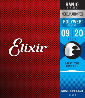 11600 POLYWEB Комплект струн для банджо, Light, 9-20, Elixir от магазина Соло в Иркутске