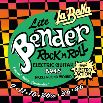 B946 The Bender Lite Комплект струн для электрогитары, никелированные, 9-46, La Bella от магазина Соло в Иркутске