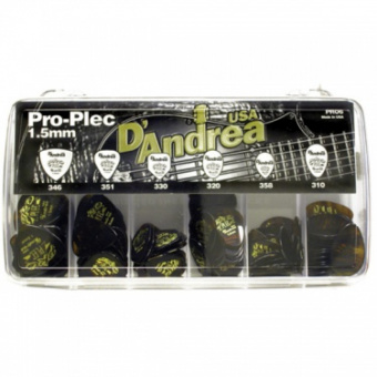 PRO6 PRO PLEC Коробка медиаторов, 144шт, толщина 1.5мм, 6 форм, D'Andrea от магазина Соло в Иркутске