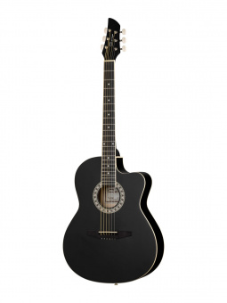 C931-BK Акустическая гитара, с вырезом, черная, Caraya от магазина Соло в Иркутске