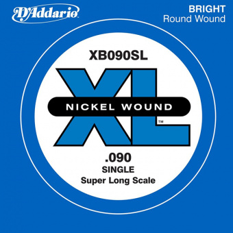 XB090SL Nickel Wound Отдельная струна для бас-гитары, никелированная, .090, Super Long, D'Addario от магазина Соло в Иркутске