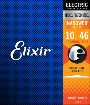 12450 NANOWEB Комплект струн для 12-струнной электрогитары, Light, 10-46, Elixir от магазина Соло в Иркутске