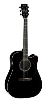 MR710F-BLK MR Series Электро-акустическая гитара, с вырезом, черная, Cort от магазина Соло в Иркутске