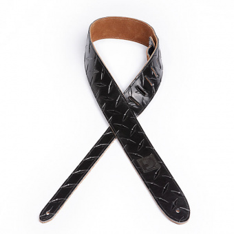 20LDP01 Diamond Plate Кожаный ремень для гитары, черный, тиснение, Planet Waves от магазина Соло в Иркутске