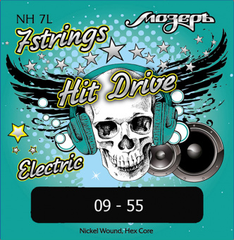 NH-7L Hit Drive Комплект струн для 7-струнной электрогитары, Light, 9-55, никель, Мозеръ от магазина Соло в Иркутске