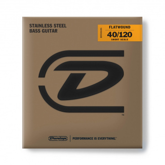 DBFS40120S Flatwound Short Scale Комплект струн для 5-струнной бас-гитары, сталь, 40-120, Dunlop от магазина Соло в Иркутске
