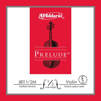 J811-1/2M Prelude Отдельная струна Е/Ми для скрипок размером 1/2, среднее натяжение, D'Addario от магазина Соло в Иркутске