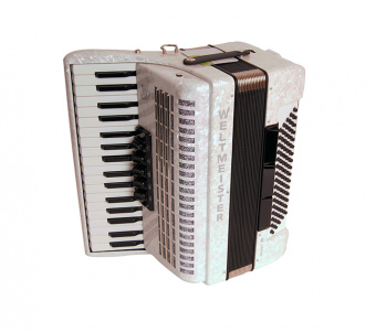 Achat-III-80/34-WH Achat 80 Аккордеон 34/80/III/5/3, белый, с ремнями и чехлом, Weltmeister от магазина Соло в Иркутске