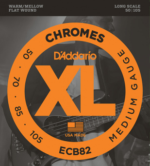 ECB82 Chromes Комплект струн для бас-гитары, Medium, 50-105, Long Scale, D'Addario от магазина Соло в Иркутске