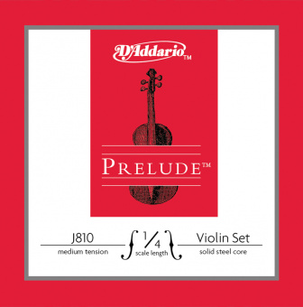 J810-1/4M Prelude Комплект струн для скрипки размером 1/4, среднее натяжение, D'Addario от магазина Соло в Иркутске