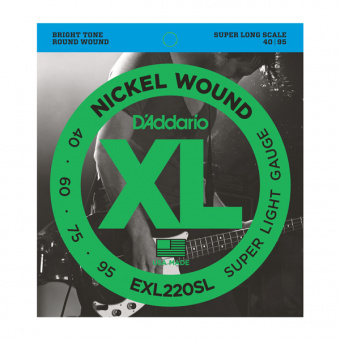 EXL220SL Nickel Wound Комплект струн для бас-гитары, Super Light, 40-95, Super Long Scale, D'Addario от магазина Соло в Иркутске