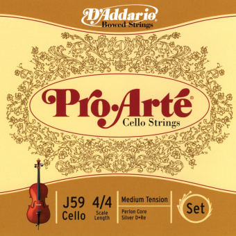 J59-4/4M Pro-Arte Комплект струн для виолончели размером 4/4, среднее натяжение, D'Addario от магазина Соло в Иркутске