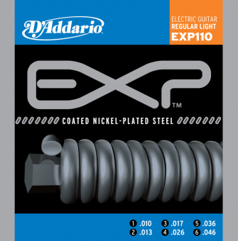 EXP110 COATED NICKEL Струны для электрогитары Regular Light 10-46 D`Addario от магазина Соло в Иркутске