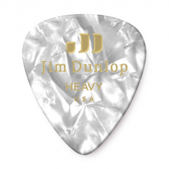 483P04HV Genuine Celluloid Медиаторы, 12шт, толстые, белый перламутр, Dunlop от магазина Соло в Иркутске