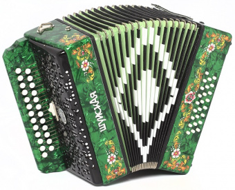 SZ51XYL-A-GR Гармонь "Шуйская" 25х25-III, зеленая, Шуйская гармонь от магазина Соло в Иркутске