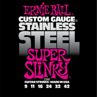 P02248 Super Slinky Steel Комплект струн для электрогитары, сталь, 9-42, Ernie Ball от магазина Соло в Иркутске