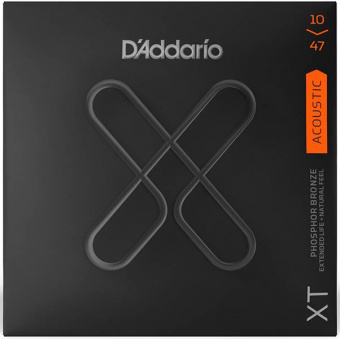 XTAPB1047 XT Комплект струн для акустической гитары, фосф.бронза, 10-47, с покрытием, D'Addario от магазина Соло в Иркутске