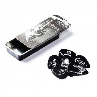 JH-PT06M Jimi Hendrix Silver Portrait Медиаторы 12шт, средние, в коробочке, Dunlop от магазина Соло в Иркутске