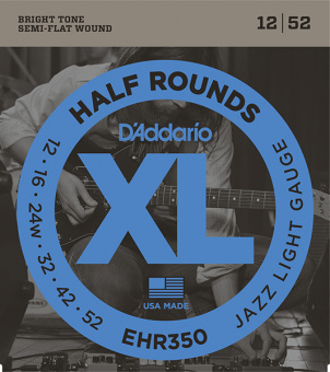 EHR350 Half Round Комплект струн для электрогитары, Jazz Light, 12-52, D'Addario от магазина Соло в Иркутске