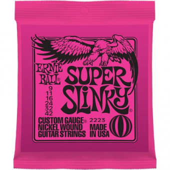 P02223 Super Slinky Комплект струн для электрогитары, никель, 9-42, Ernie Ball от магазина Соло в Иркутске