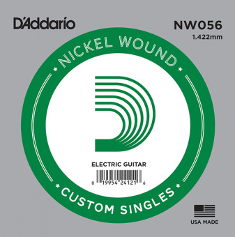 NW056 Nickel Wound Отдельная струна для электрогитары, никелированная, .056, D'Addario от магазина Соло в Иркутске