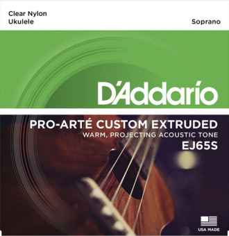 EJ65S Pro-Arte Custom Extruded Комплект струн для укулеле сопрано, D'Addario от магазина Соло в Иркутске