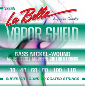 VSB6A Vapor Shield  Комплект струн для 6-струнной бас-гитары, никелированные, 30-118, La Bella от магазина Соло в Иркутске