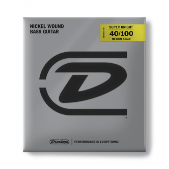DBSBN40100M Super Bright Комплект струн для бас-гитары, никелированные, 40-100, Medium Scale, Dunlop от магазина Соло в Иркутске