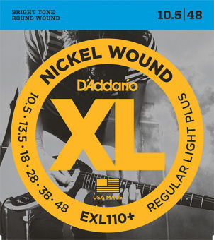 EXL110+ Nickel Wound Комплект струн для электрогитары, Regular Light Plus, 10.5-48, D'Addario от магазина Соло в Иркутске