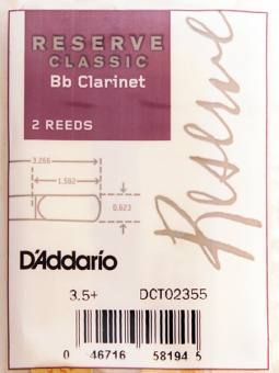 DCT02355 Reserve Classic Трости для кларнета Bb, размер 3.5+, 2шт., Rico от магазина Соло в Иркутске