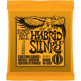 P02222 Hybrid Slinky Комплект струн для электрогитары, никель, 9-46, Ernie Ball от магазина Соло в Иркутске