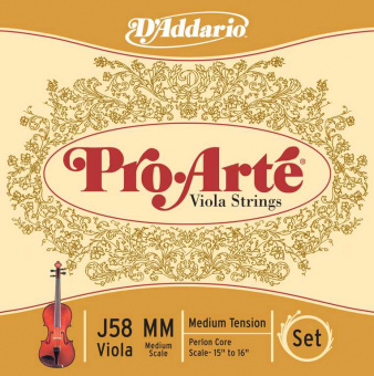 J58-MM-B10 Pro-Arte Струны для альта, среднее натяжение, 10 комплектов, D'Addario от магазина Соло в Иркутске
