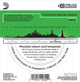EZ890 AMERICAN BRONZE 85/15 Струны для акустической гитары Super Light 9-45 D`Addario от магазина Соло в Иркутске