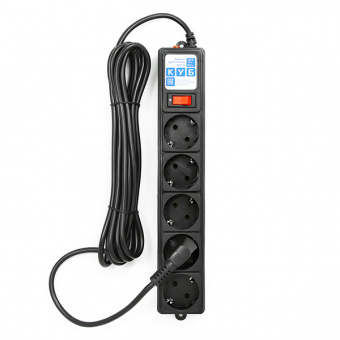 SPG-B-15-BLACK PowerCube Фильтр-удлинитель 5м 10А/2,2кВт, Электрическая мануфактура от магазина Соло в Иркутске