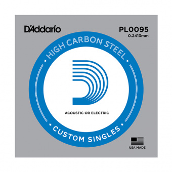 PL0095 Plain Steel Отдельная струна без обмотки, сталь, .0095, D'Addario от магазина Соло в Иркутске
