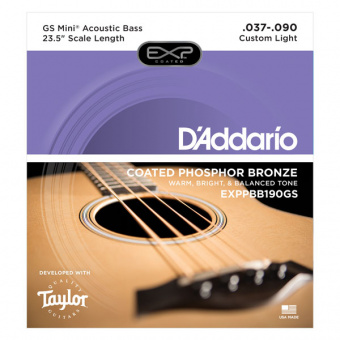 EXPPBB190GS Coated Phosphor Bronze Комплект струн для акуст.бас-гитары, Taylor GS, 37-90, D'Addario от магазина Соло в Иркутске
