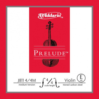 J811-4/4M-B10 Prelude Отдельная струна Е/Ми для скрипок размером 4/4, ср. натяжение, 10шт, D'Addario от магазина Соло в Иркутске