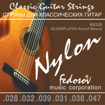 NS328 Silverplated Round Wound Комплект струн для классической гитары, посеребр.медь, 28-47, Fedosov от магазина Соло в Иркутске